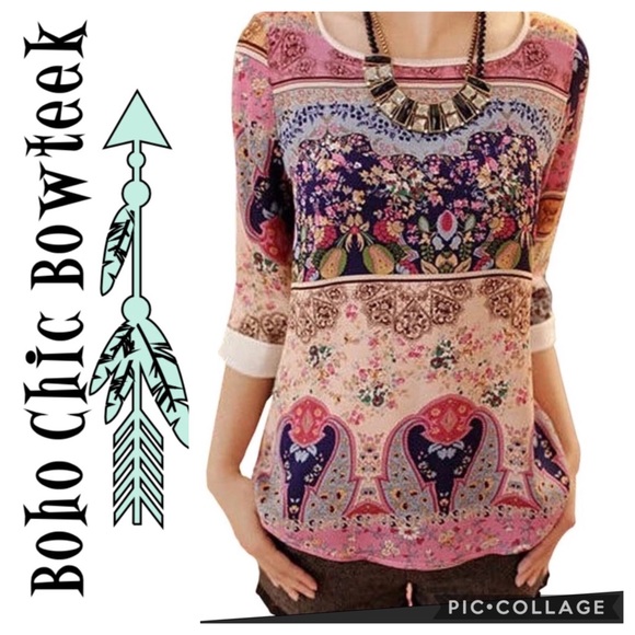 Tops - 🏆🆕 Gorgeous Boho Print Top